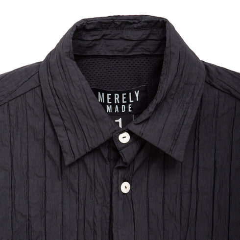 Merely Made Merely Quilted Cropped Shirt Black 24231SH Degli Uberti